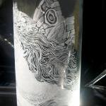 Hand Engraved Glass Fairy Vase